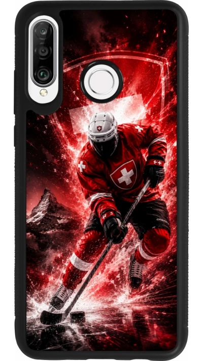 Coque Huawei P30 Lite - Silicone rigide noir Hockey World Championship Player