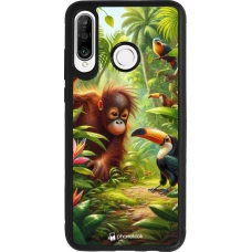 Coque Huawei P30 Lite - Silicone rigide noir Jungle Tropicale Tayrona