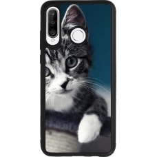 Coque Huawei P30 Lite - Silicone rigide noir Meow 23