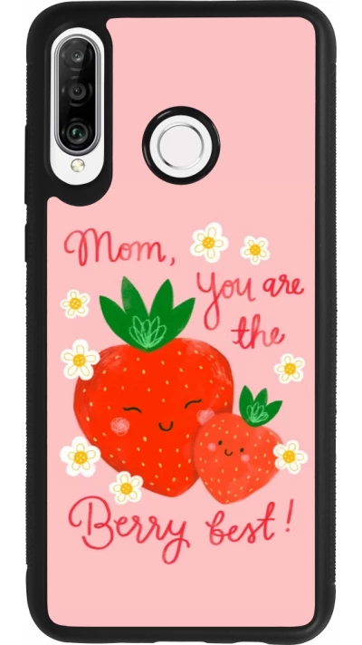 Coque Huawei P30 Lite - Silicone rigide noir Mom 2026 Berry best