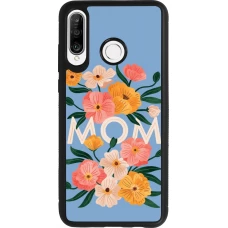 Huawei P30 Lite Case Hülle - Silikon schwarz Mom 2026 Flowers
