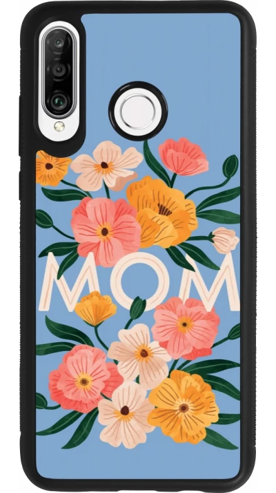 Coque Huawei P30 Lite - Silicone rigide noir Mom 2026 Flowers
