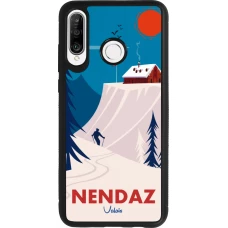 Coque Huawei P30 Lite - Silicone rigide noir Nendaz Cabane Ski