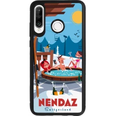 Coque Huawei P30 Lite - Silicone rigide noir Nendaz Mountain Jacuzzi