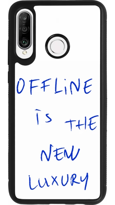 Coque Huawei P30 Lite - Silicone rigide noir Offline is the new luxury