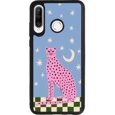 Coque Huawei P30 Lite - Silicone rigide noir Pink leopard with stars 2026