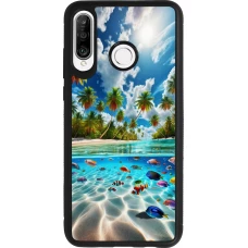 Huawei P30 Lite Case Hülle - Silikon schwarz Strandparadies