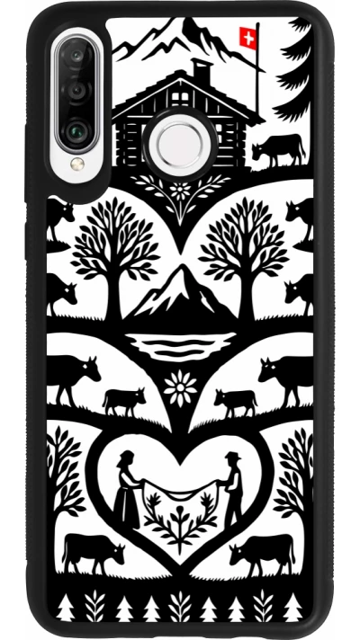 Coque Huawei P30 Lite - Silicone rigide noir Poya Suisse 2