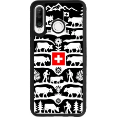 Coque Huawei P30 Lite - Silicone rigide noir Poya Suisse 3 noir