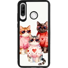 Coque Huawei P30 Lite - Silicone rigide noir Saint Valentines Day 26 Cat Love