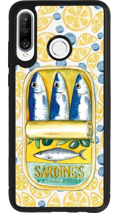 Coque Huawei P30 Lite - Silicone rigide noir Sardines in oil 2026