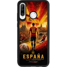 Coque Huawei P30 Lite - Silicone rigide noir Football Espagne splash 2026