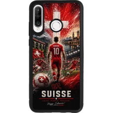 Coque Huawei P30 Lite - Silicone rigide noir Football Suisse splash 2026
