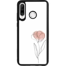 Coque Huawei P30 Lite - Silicone rigide noir Spring 23 minimalist flower