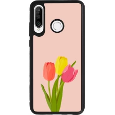 Huawei P30 Lite Case Hülle - Silikon schwarz Spring 23 tulip trio
