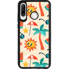 Huawei P30 Lite Case Hülle - Silikon schwarz Summer 2025 Pattern soleil