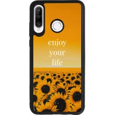 Coque Huawei P30 Lite - Silicone rigide noir Summer 2026 Enjoy your life