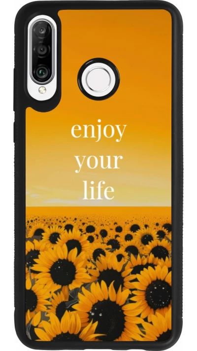 Coque Huawei P30 Lite - Silicone rigide noir Summer 2026 Enjoy your life