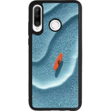 Coque Huawei P30 Lite - Silicone rigide noir Orange surf Summer 2026