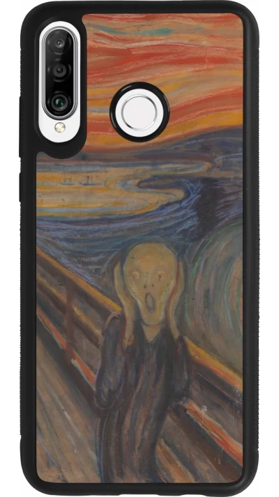 Coque Huawei P30 Lite - Silicone rigide noir Tableau art - Le Cri - Edvard Munch