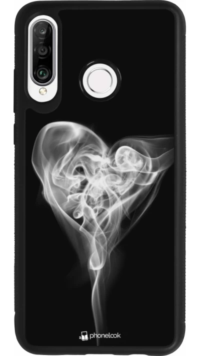 Huawei P30 Lite Case Hülle - Silikon schwarz Valentine 2022 Black Smoke
