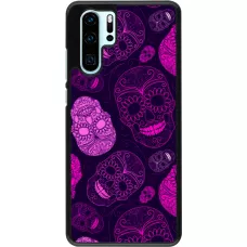 Huawei P30 Pro Case Hülle - Halloween 2023 pink skulls