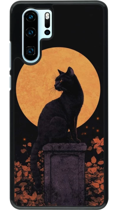Coque Huawei P30 Pro - Halloween 2026 Cat Art Nouveau