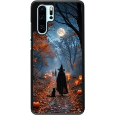 Coque Huawei P30 Pro - Halloween 2026 Witch with a cat
