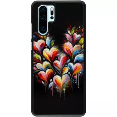 Huawei P30 Pro Case Hülle - Valentin 2024 Schwarzes Herz Abstrakt