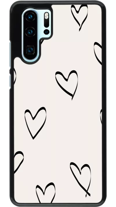 Coque Huawei P30 Pro - Valentine 2023 minimalist hearts