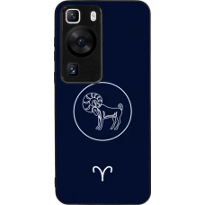 Huawei P60 Case Hülle - Silikon schwarz Astrologie Widder