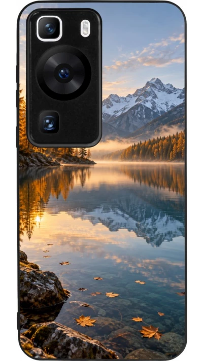 Huawei P60 Case Hülle - Silikon schwarz Autumn 26 Autumn lake