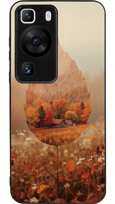 Huawei P60 Case Hülle - Silikon schwarz Autumn 26 Autumn leaf