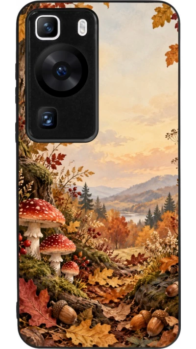 Huawei P60 Case Hülle - Silikon schwarz Autumn 26 Illustrated Autumn