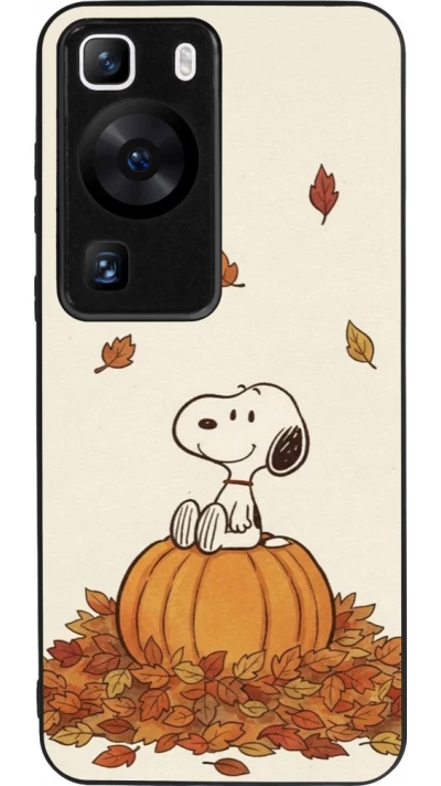 Huawei P60 Case Hülle - Silikon schwarz Autumn 26 Snoopy autumn