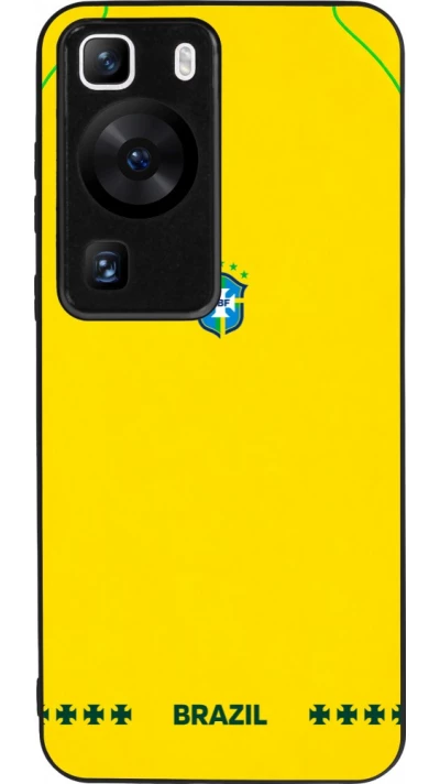 Coque Huawei P60 - Silicone rigide noir Maillot de football Bresil 2026 personnalisable