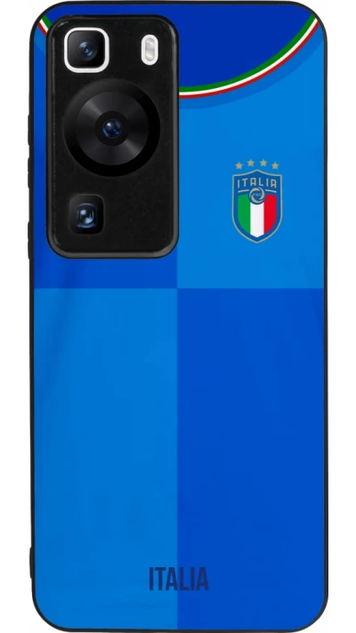 Coque Huawei P60 - Silicone rigide noir Maillot de football Italie 2022 personnalisable