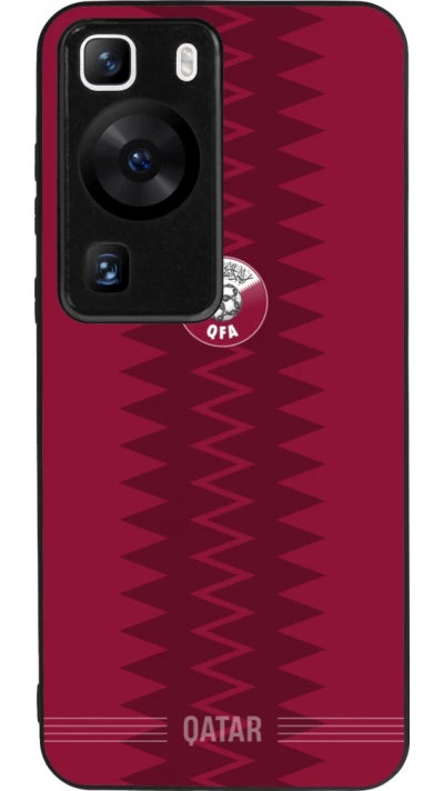 Huawei P60 Case Hülle - Silikon schwarz Qatar 2026 personalisierbares Fussballtrikot