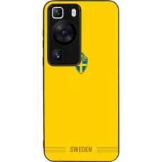 Coque Huawei P60 - Silicone rigide noir Maillot de football Suède 2026 personnalisable