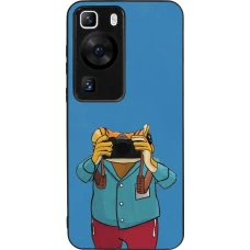 Coque Huawei P60 - Silicone rigide noir Frog with camera DTMF