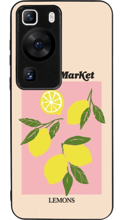 Coque Huawei P60 - Silicone rigide noir Fruit market lemons 2026