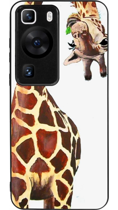 Coque Huawei P60 - Silicone rigide noir Giraffe Fit