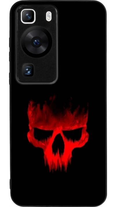 Coque Huawei P60 - Silicone rigide noir Halloween 2023 scary skull