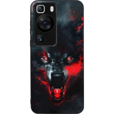 Coque Huawei P60 - Silicone rigide noir Halloween 2024 mad werewolf