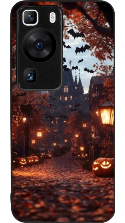 Coque Huawei P60 - Silicone rigide noir Halloween 2025 Haunted house