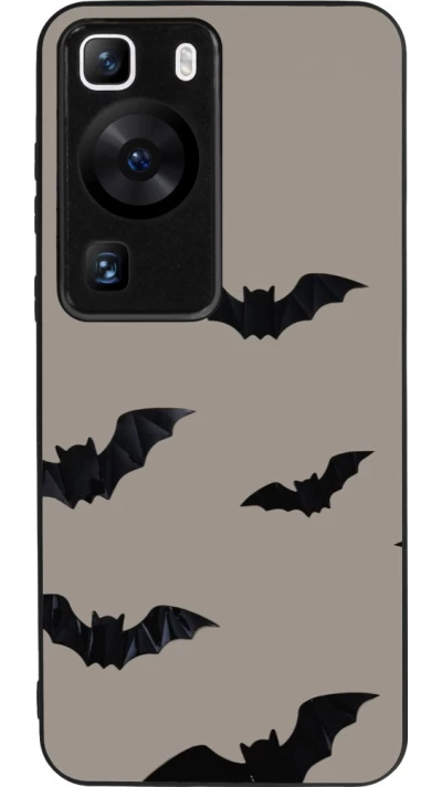 Coque Huawei P60 - Silicone rigide noir Halloween 2026 Bats