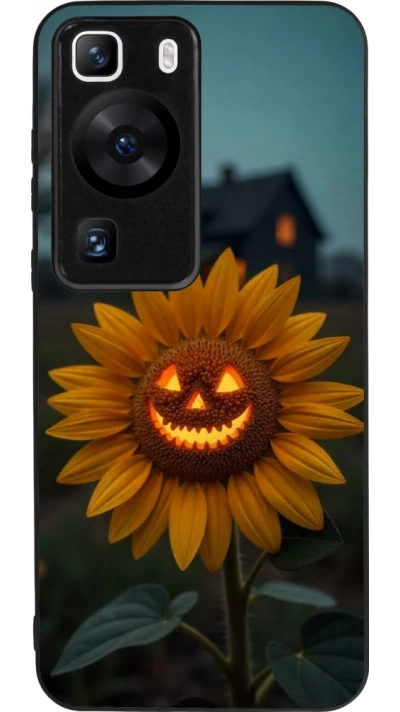 Coque Huawei P60 - Silicone rigide noir Halloween 2026 Evil Sunflower