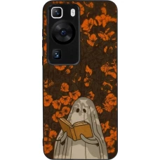 Coque Huawei P60 - Silicone rigide noir Halloween 2026 Ghost reading