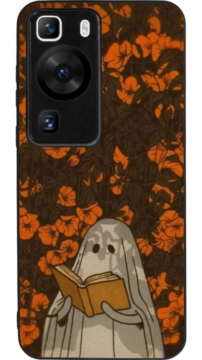 Coque Huawei P60 - Silicone rigide noir Halloween 2026 Ghost reading