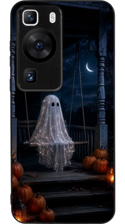 Coque Huawei P60 - Silicone rigide noir Halloween 2026 Ghost on a swing